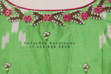 Ikkat,Indian Designer anarkali,Indian Stitched Dress for women, zardhosi maggam mirror work green Dress ,Indian Partywear payola duppatta