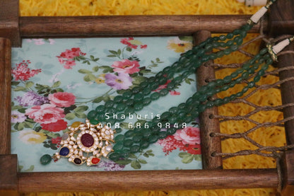 Padmavathi choker,Heavy choker,Sabyasachi Jewelry inspired,southindian Jewelery,indian Jewelery,Polki haram,Navaratan Pure silver-NIHIRA