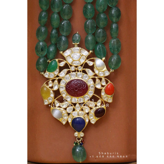 Padmavathi choker,Heavy choker,Sabyasachi Jewelry inspired,southindian Jewelery,indian Jewelery,Polki haram,Navaratan Pure silver-NIHIRA