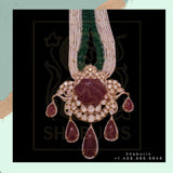 Padmavathi choker,Heavy choker,Sabyasachi Jewelry inspired,southindian Jewelery,indian Jewelery,Polki haram,Moissantie Pure silver-NIHIRA