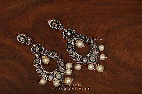 Diamond jhumka,big jhumka,swarovski,south sea pearl earring,party wear earrings,designer jewelry,hand picked jewelry,celebrity jewelry