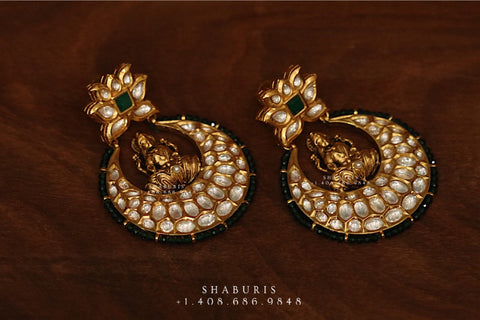 Lakshmi chandbali,big jhumka,kundan,south sea pearl earring,party wear earrings,designer jewelry,sabyasachi jewelry inspired