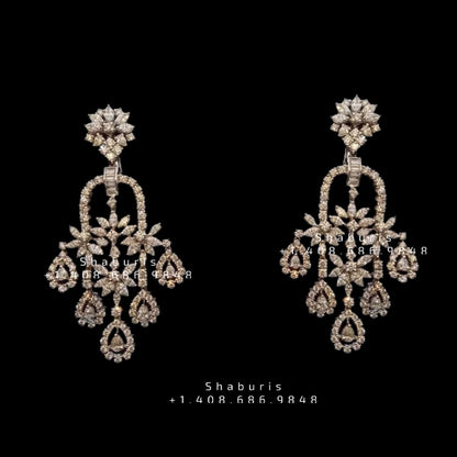 Diamond Buttalu,Swarovski Diamond Jhumka Jewelry Designs,South Indian Jewelry,Jhumka Earrings,Jhumki,latest indian jewellery Designs -NIHIRA