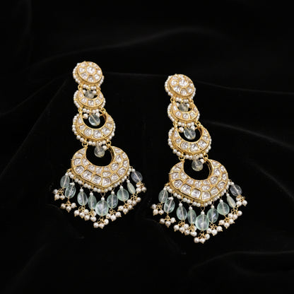 Chandbalis Passa Earrings Pearl Earrings Diamond Jhumka Polki Earrings Diamond Earrings Polki Studs Big Studs Cocktail earrings 925 Silver Jewelry Silver Earrings - SHABURIS