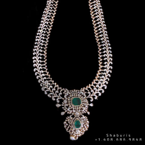 Diamond long haram,simple diamond set,Swarovski diamond,Indian diamond necklace silver,diamond set for kids,kids jewelry,Indian jewelry