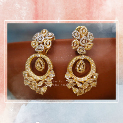 Diamond Chandbalis Diamond Earrings Diamond Studs Polki Earrings 925 Silver Jewelry Silver Earrings - SHABURIS