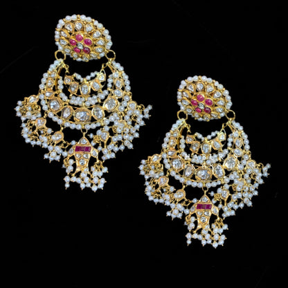 Polki Studs Polki Earrings Cocktail Earrings Diamond Studs Diamond Earrings Simple Studs Pearl Studs 925 Silver Earrings Silver Jewelry - SHABURIS