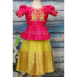 Organza Kids Pavada | kids Pattu Langa | Girl Pavada | Baby Girl Dress | Indian Kids Girl Dress | Indian girls Dress -Indian wear for kids
