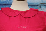 Hot pink peter collar blouse | balloon sleeve blouse | silk saree blouse | simple saree blouse | saree stitched blouse | indian saree blouse