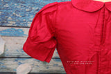 Hot pink peter collar blouse | balloon sleeve blouse | silk saree blouse | simple saree blouse | saree stitched blouse | indian saree blouse
