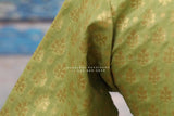 Pure Benaras blouse ,brocade blouse,green banaras blouse,pot neck blouse,saree stitched blouse,fancy saree blouse,ready to wear saree blouse