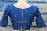 Maggam work designer blouse - Pattu Saree Blouse -Maggam work blouse - Kundan work blouse - Saree Blouse - blue Saree Blouse - blue Blouse
