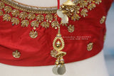 Maggam work designer blouse - Pattu Saree Blouse -Maggam work blouse - Kundan work blouse - Saree Blouse - red Saree Blouse - red Blouse