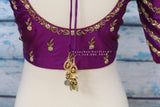 Maggam work designer blouse - Pattu Saree Blouse -Maggam work blouse - handloom Saree Blouse - purple Saree Blouse - purple Blouse
