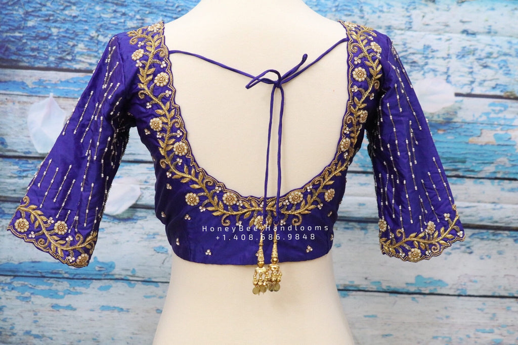 Pattu saree blouse maggam shop work designs