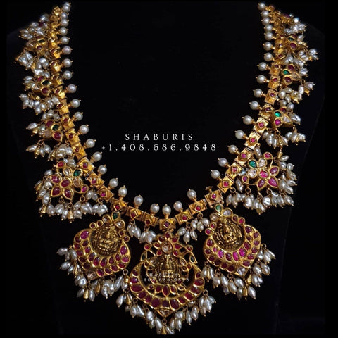 Guttapusalu Haram,temple Jewelry,Pure Silver Jewellery Indian ,Guttapusalu haram Antique jewelry,south indian bridal jewelry-NIHIRA-SHABURIS