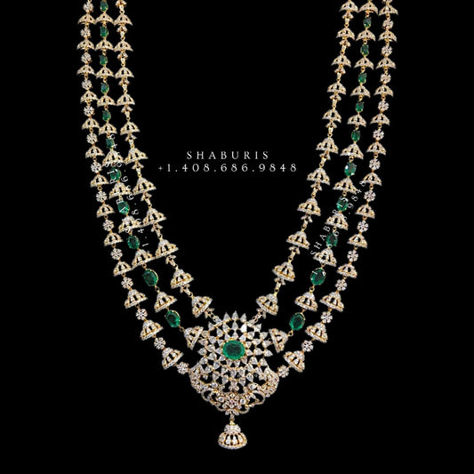 Swarovski Diamond Choker Pure Silver jewelry Indian ,diamond Necklace,Indian Necklace,Indian Bridal,Indian Wedding Jewelry-NIHIRA-SHABURIS
