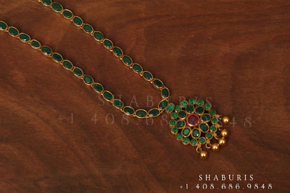 Emerald necklace,Pure Silver Jewellery Indian ,simple Necklace,rubies,Indian party wear jewelry,Indian kids Jewelry-NIHIRA-SHABURIS