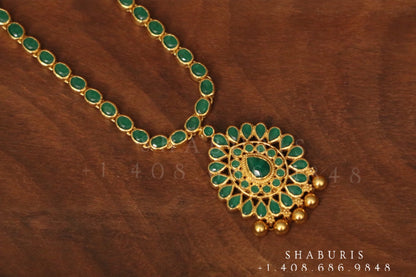 Emerald necklace,Pure Silver Jewellery Indian ,simple Necklace,rubies,Indian party wear jewelry,Indian kids Jewelry-NIHIRA-SHABURIS