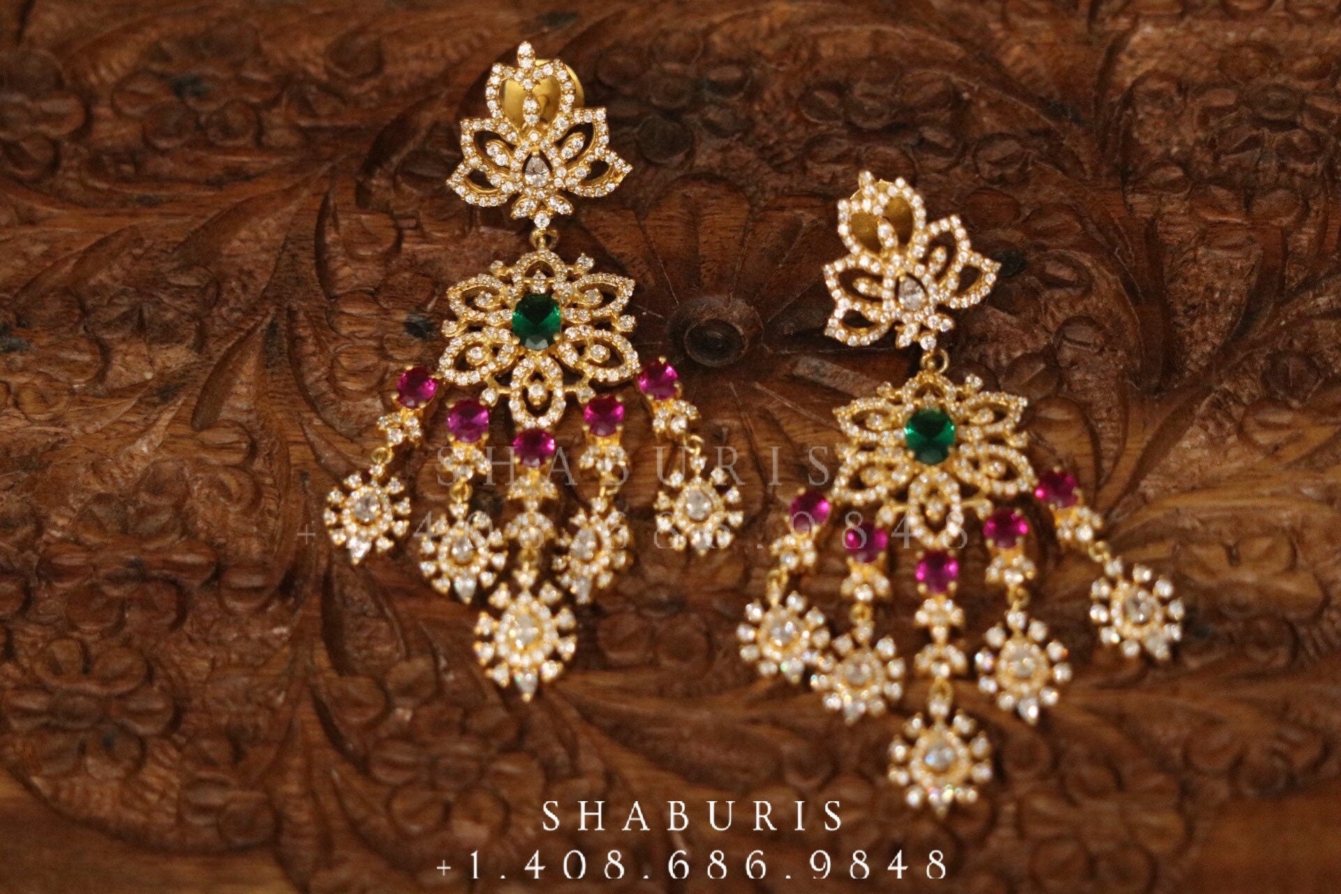Diamond Jhumka,diamond chandbali,diamond earrings indian,detatchable diamond jhumka,swarovski diamond jhumka,chandbali earrings,silver
