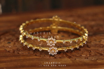 Diamond Bangles,South Indian Jewelry,silver indian Bangles,pure silver Swaroski Bangles,Indian Wedding Jewelry -NIHIRA-SHABURIS