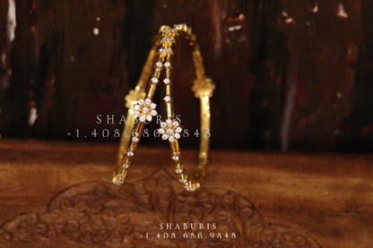Diamond Bangles,South Indian Jewelry,silver indian Bangles,pure silver Swaroski Bangles,Indian Wedding Jewelry -NIHIRA-SHABURIS