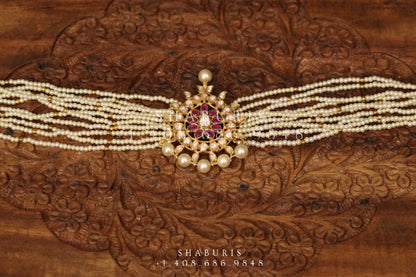 Polki Diamond Choker Pure Silver jewelry Indian ,polki Necklace,Indian Necklace,uncut diamond choker,diamond haram-NIHIRA-SHABURIS