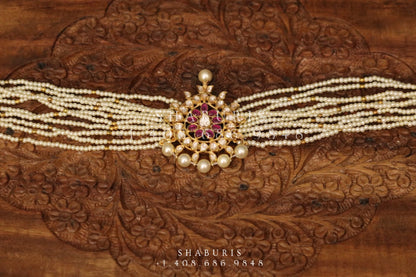 Polki Diamond Choker Pure Silver jewelry Indian ,polki Necklace,Indian Necklace,uncut diamond choker,diamond haram-NIHIRA-SHABURIS