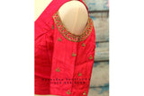 Saree Blouse |Maggam Work Blouse | saree stitched Blouse | Bollywood Blouse| Maggam Work Blouse | red Blouse | HoneyBee Handlooms