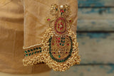 Jewelry work designer blouse - Pattu Saree Blouse -Maggam work blouse - Kundan work blouse - Gold Saree Blouse - Gold Blouse -tissue saree