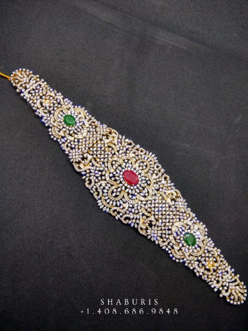 Diamond Vaddanam,South Indian Jewelry,Vaddanam,Kids Vaddanam,hip chain,diamond jewelry,pure Silver indian jewelry - NIHIRA - SHABURIS