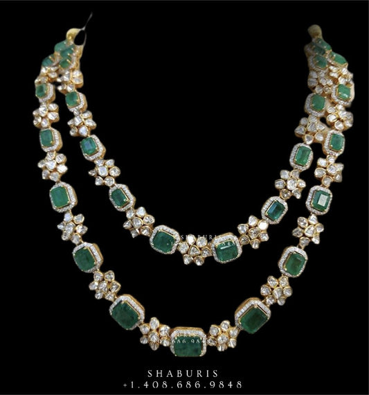 Swarovski Diamond Choker Pure Silver jewelry south sea pearl Necklace,Indian Necklace,diamond necklace,diamond haram-NIHIRA-SHABURIS
