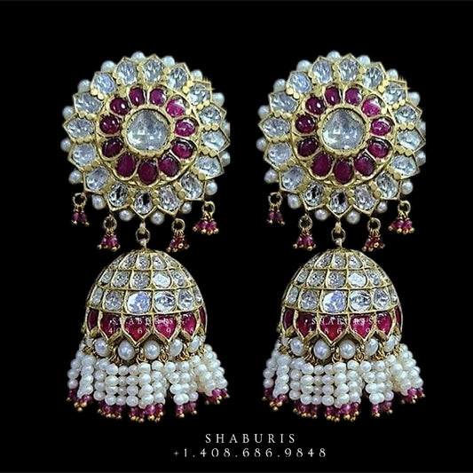 Diamond Buttalu,Swarovski Diamond Jhumka Jewelry Designs,South Indian Jewelry,Jhumka Earrings,Jhumki,latest indian jewellery Designs -NIHIRA