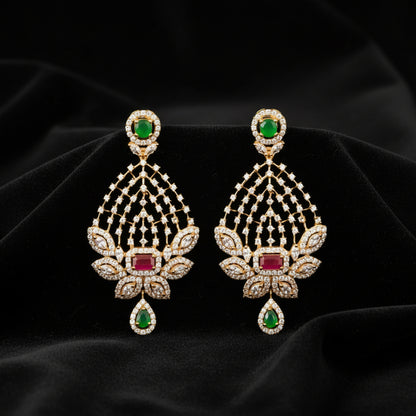 Diamond Studs Polki Earrings Diamond Earrings Cocktail earrings 925 Silver Jewelry Silver Earrings - SHABURIS