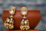 Polki jhumka,indian jewelry,Cocktail Earrings,jhumka Jewelry in Silver,Indian Earrings,Indian Jewelry,High End Jewelry-NIHIRA-SHABURIS
