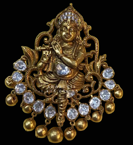 Krishna Pendent choker,antique work,krishna antique jewelry,temple work pendent,lyte weight necklace,lord krishna
