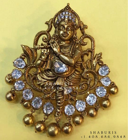 Krishna Pendent choker,antique work,krishna antique jewelry,temple work pendent,lyte weight necklace,lord krishna