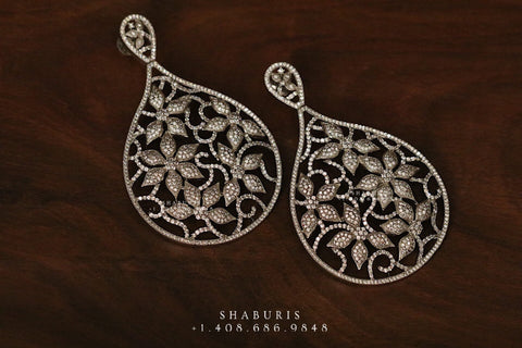 Diamond jhumka,big jhumka,swarovski,south sea pearl earring,party wear earrings,designer jewelry,hand picked jewelry,celebrity jewelry