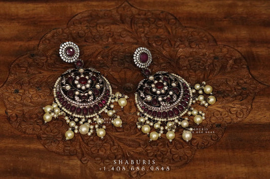 Diamond jhumka,big jhumka,swarovski,south sea pearl earring,party wear earrings,designer jewelry,hand picked jewelry,celebrity jewelry