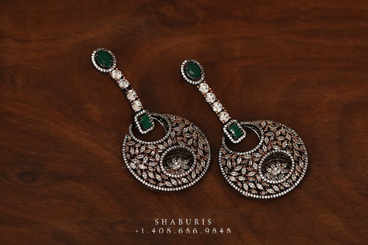 Diamond jhumka,big jhumka,swarovski,south sea pearl earring,party wear earrings,designer jewelry,hand picked jewelry,celebrity jewelry