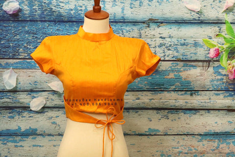 Yellow Blouse|Saree blouse|Indian blouse|Indian saree blouse|Silk Saree blouse | Bollywood blouse | Trendy saree Blouse | HoneyBee Handlooms
