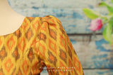 Ikkat blouse | Indian Saree blouse | ikkat saree blouses | Silk Saree | ikkat saree blouse | yellow blouse | Saree blouse|HoneyBee Handlooms