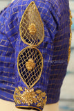 Silk Saree Blouse | Stitched blouse | Blouse!Silk Blouse | Pure silk Blouse | Ruffle sleev blouse| Silver Blouse - HoneyBee Handlooms
