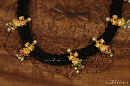 Black thread jewelry ,Gold Plated Jewellery Indian ,Artificial Jewellery,Ring and bracelet,Indian Wedding Jewelry-NIHIRA-SHABURIS