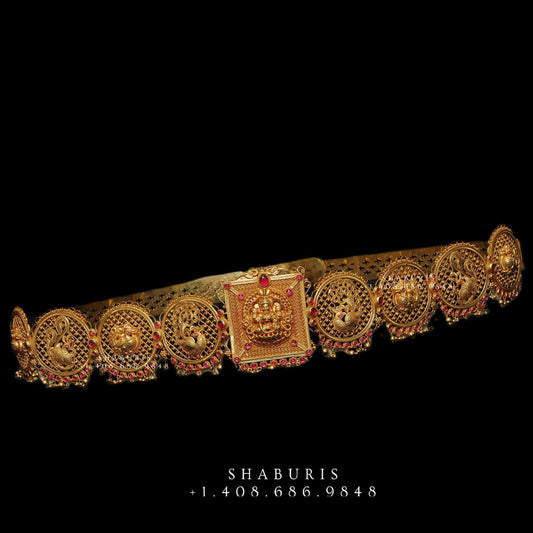 Temple Jewelry,South Indian Jewelry,Vaddanam,Kids Vaddanam,hip chain,diamond vaddanam,pure Silver indian jewelry - NIHIRA - SHABURIS