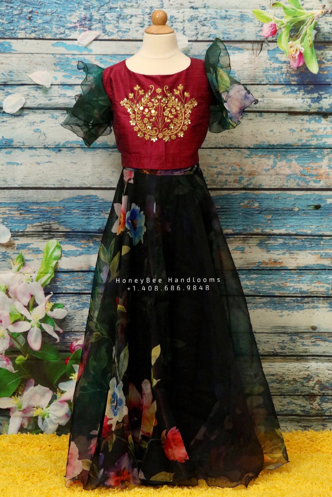 Crop top sales frock design