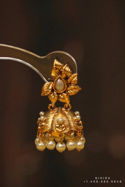 Diamond jhumka,big jhumka,swarovski,south sea pearl earring,party wear earrings,designer jewelry,hand picked jewelry,celebrity jewelry