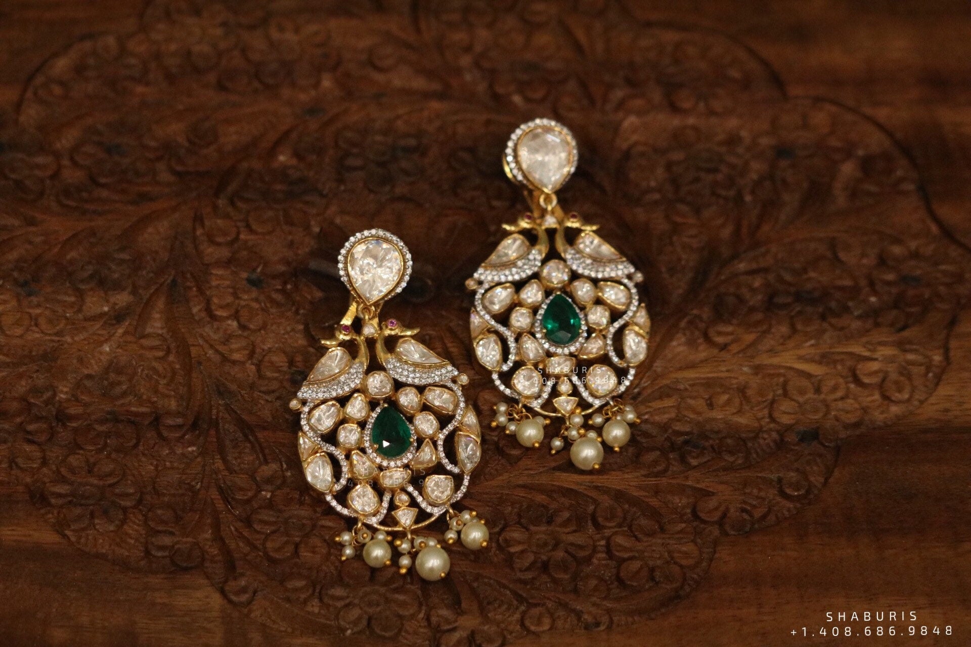 Polki Diamond Buttalu,polki Diamond Jhumka Jewelry,sabyasachi Jewelry inspired Jhumka Earrings,Jhumki,  indian jewellery Designs -NIHIRA