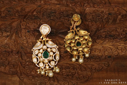 Polki Diamond Buttalu,polki Diamond Jhumka Jewelry,sabyasachi Jewelry inspired Jhumka Earrings,Jhumki,  indian jewellery Designs -NIHIRA