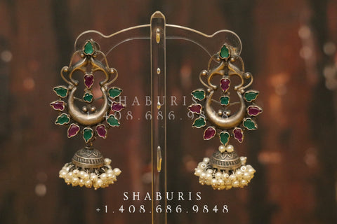 Oxidized Jewelry,Pure Silver jewelry Indian,amrapali jewelry inspire,tribal earrings,Indian Jewelry,peacock jewelry,NIHIRA-SHABURIS